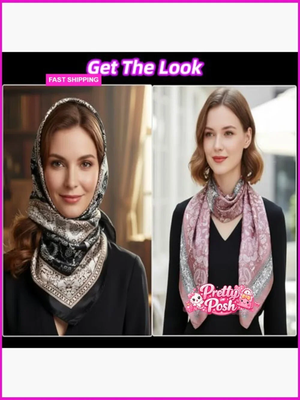 Silk Feeling Satin Head Scarf - 35